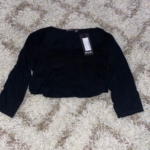 Black Crop Top. Square Neckline BRAND NEW